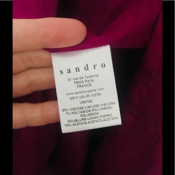 #023. Sandro Fuchsia Pink blazer - Picture 6 of 9